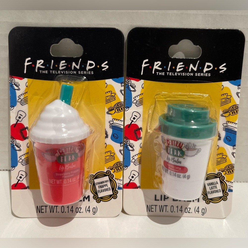 Friends Central Perk Lip Balm Set Strawberry Frappe & Vanilla Latte NWT